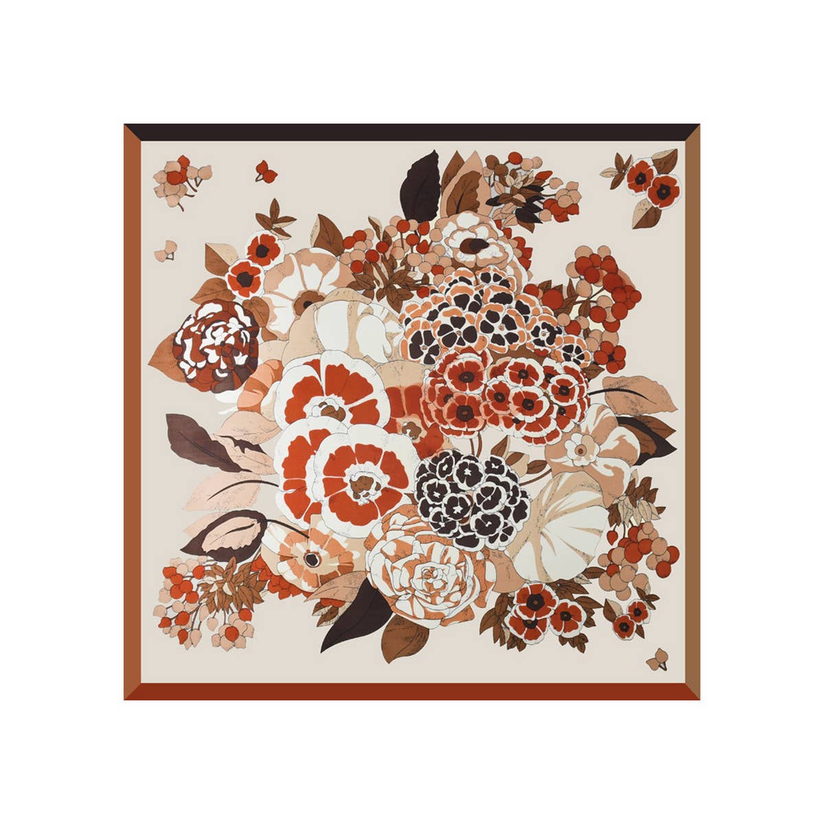 Elegant Floral Satin Scarf for Work & Sun Protecti