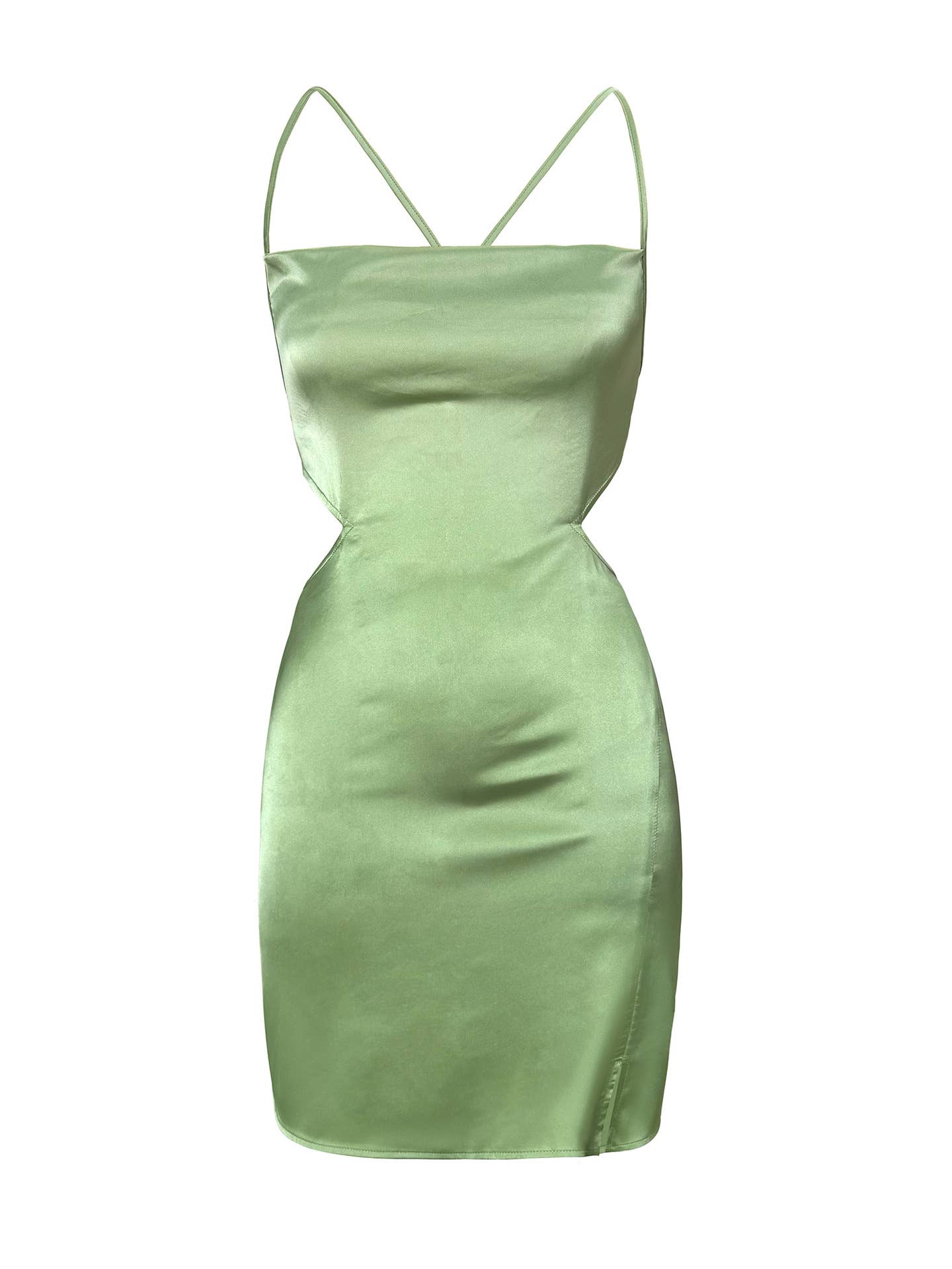 Sexy slimming halter solid color halter dress