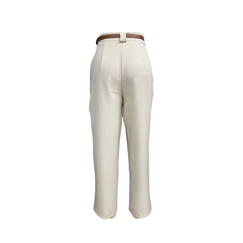 SOLID COLOR ALL-IN-ONE HIGH-WAISTED SUIT PANTS