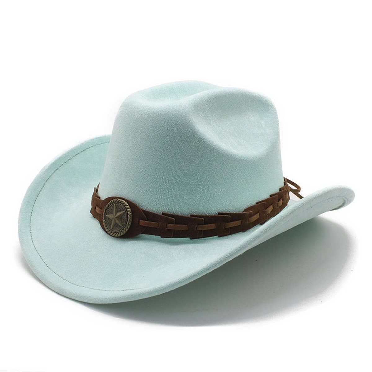 Faux Suede Felt Cowboy Hat Men's Classic Fedora_CWAH2510