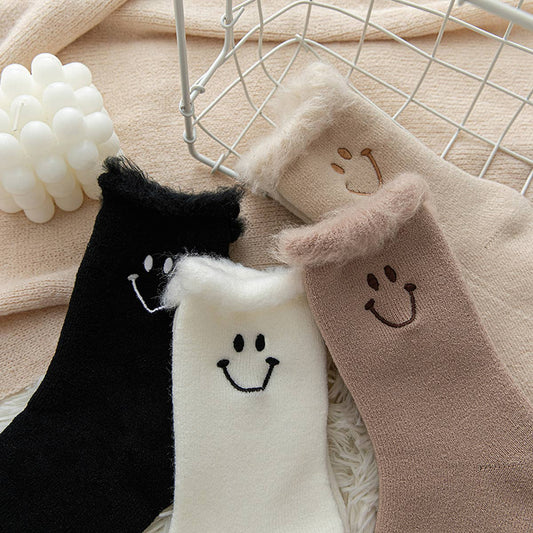 2024 NEW THICKENED SMILEY FACE EMBROIDERED SOCKS_CWMS0891