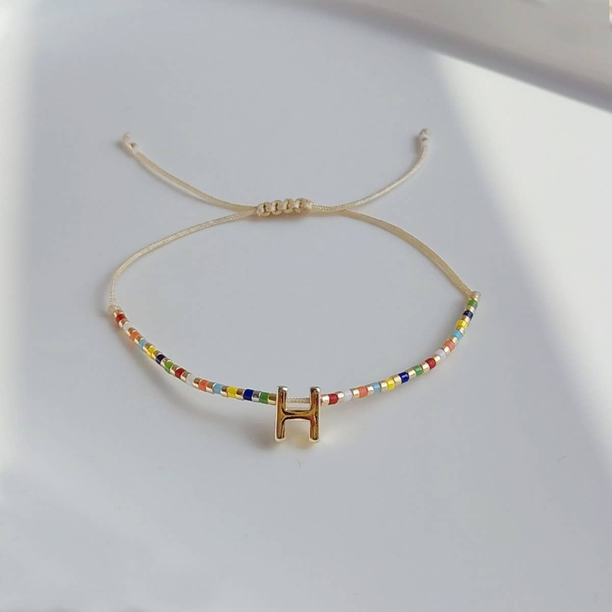 CWAJE4567_BOHEMIAN ADJUSTABLE GOLD LETTER BRACELET