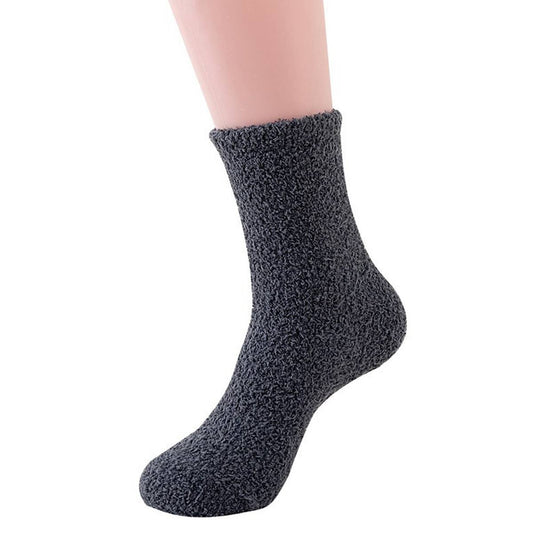 WOMEN HOME SOLID COLOR CORAL VELVET SOCKS