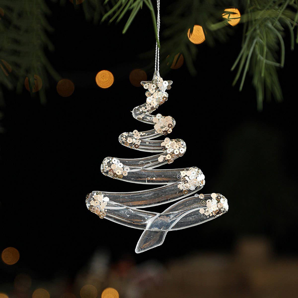 Clear Acrylic Ornament for Festive Christmas Decor