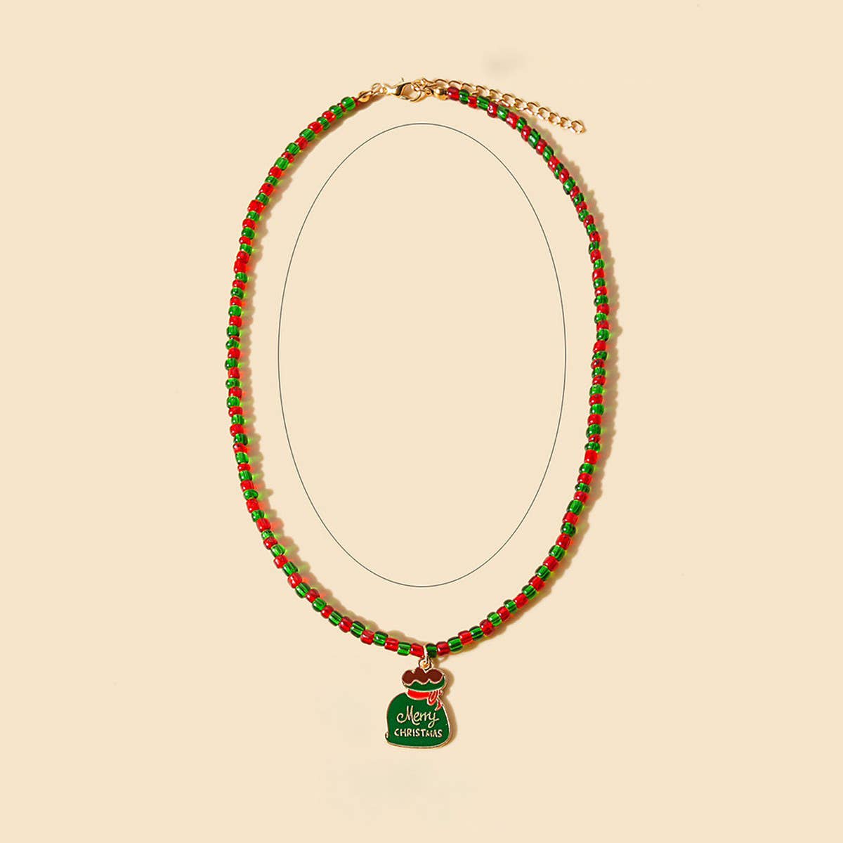 CHRISTMAS COLORBLOCK BEADED CARTOON EARRINGS