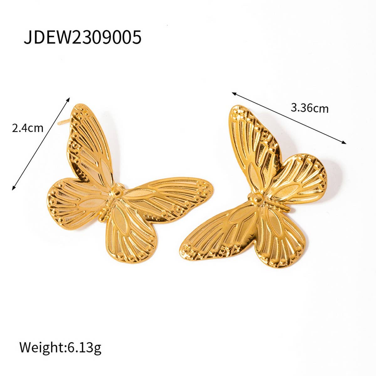 BUTTERFLY GOLD VINTAGE HOLLOW EARRINGS_CWAJE1378