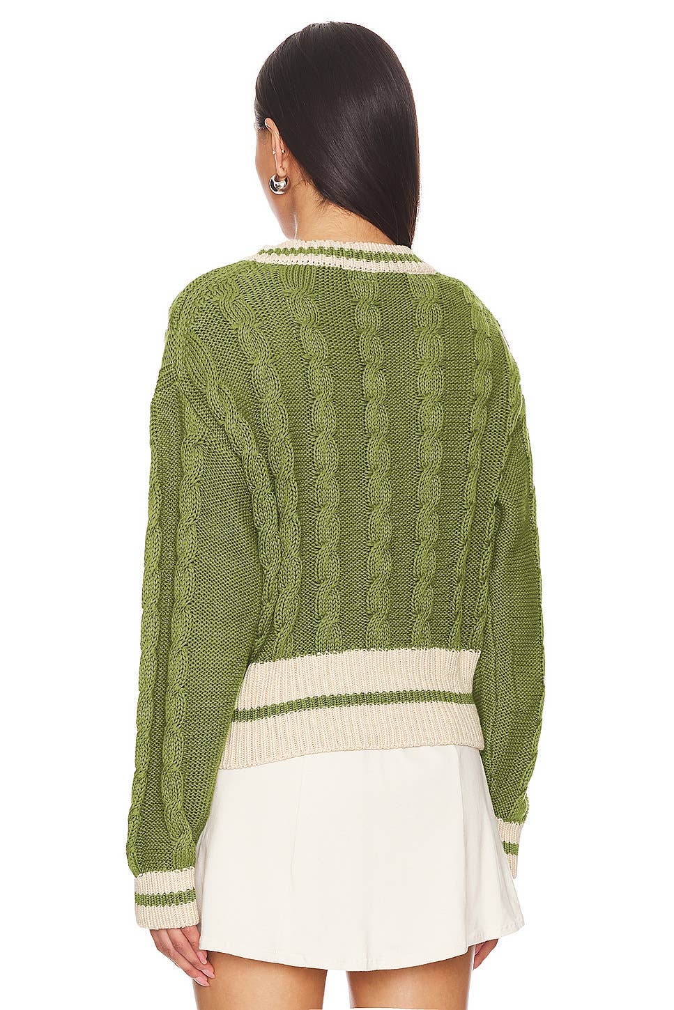 V-NECK MATCHING COLOR TWIST LOOSE CARDIGAN COAT