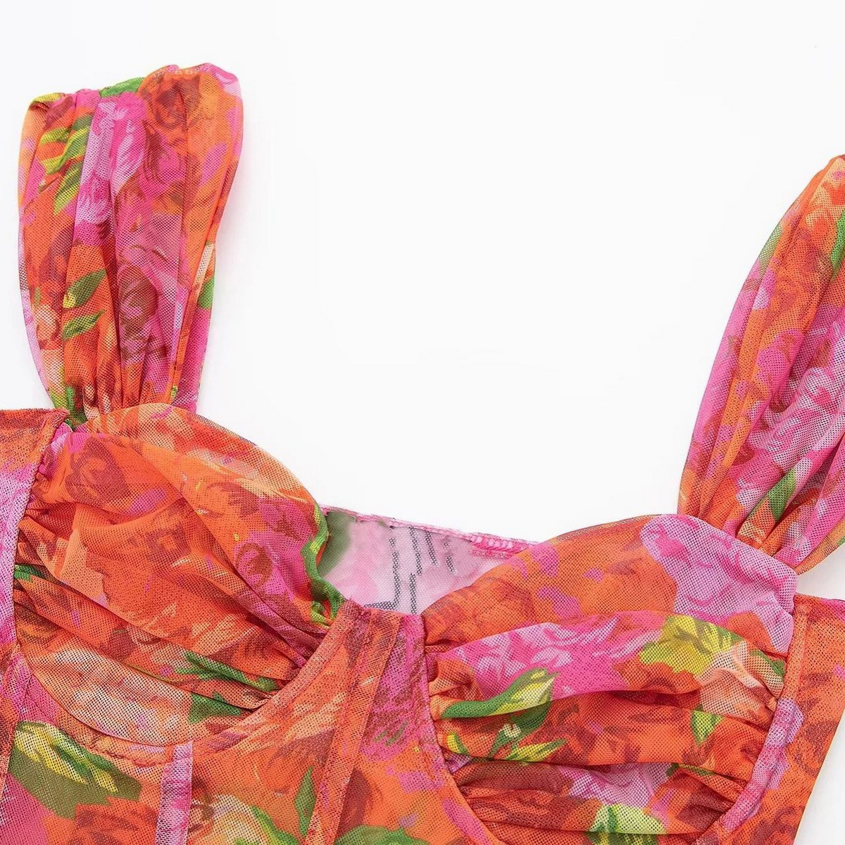 Sheer Corset Tank Top ? Floral Print Chic