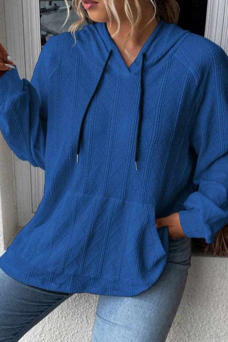 CWOHOL00634_SOLID COLOR HOODED LOOSE-FITTING SWEATSHIRT