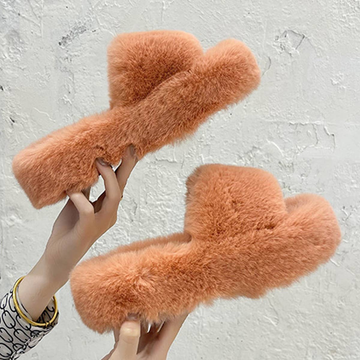 WEAR A THICK BOTTOM OF PLUSH SLIPPERS OUTSIDE
