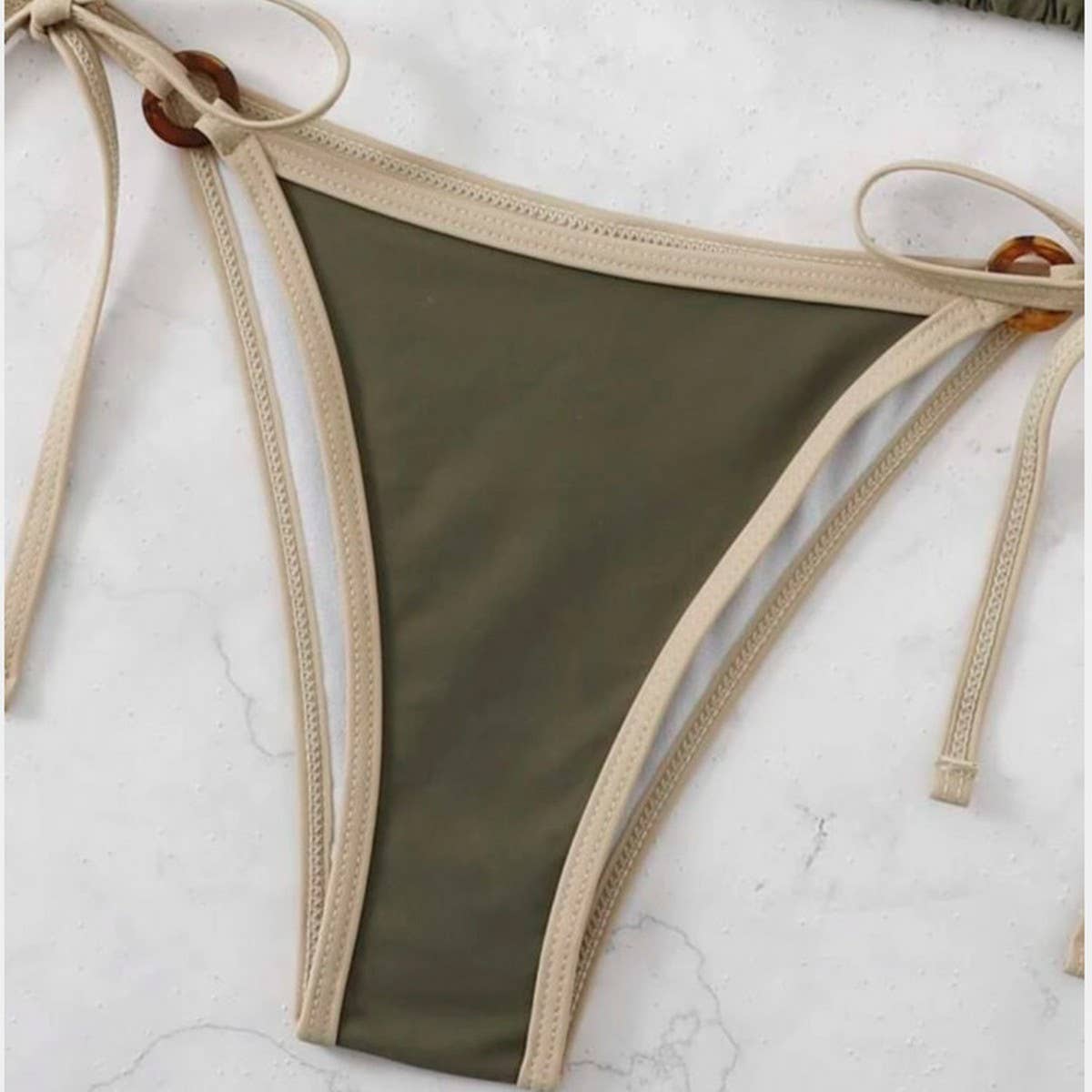 Solid Color Split Bikini - Sexy Sling Swimsuit_CWMW0147