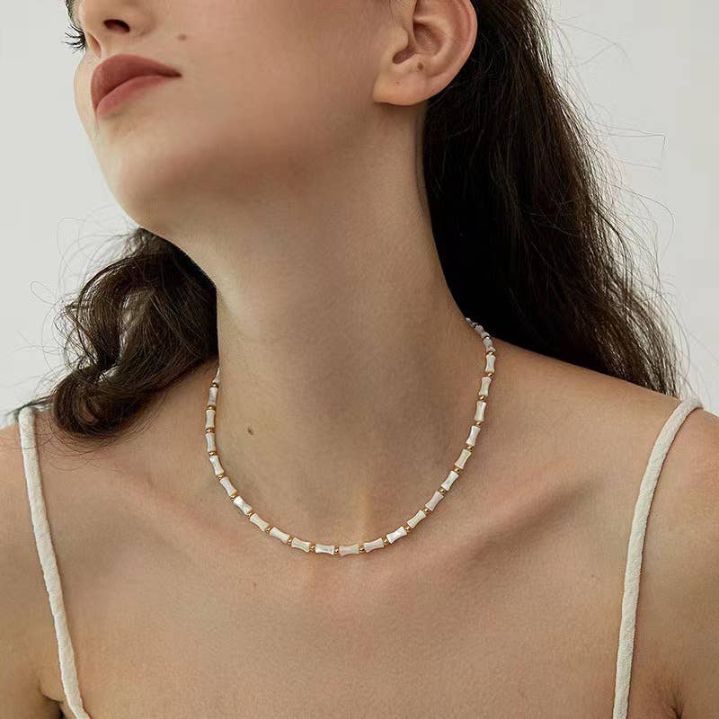 High-end natural bamboo joint necklace