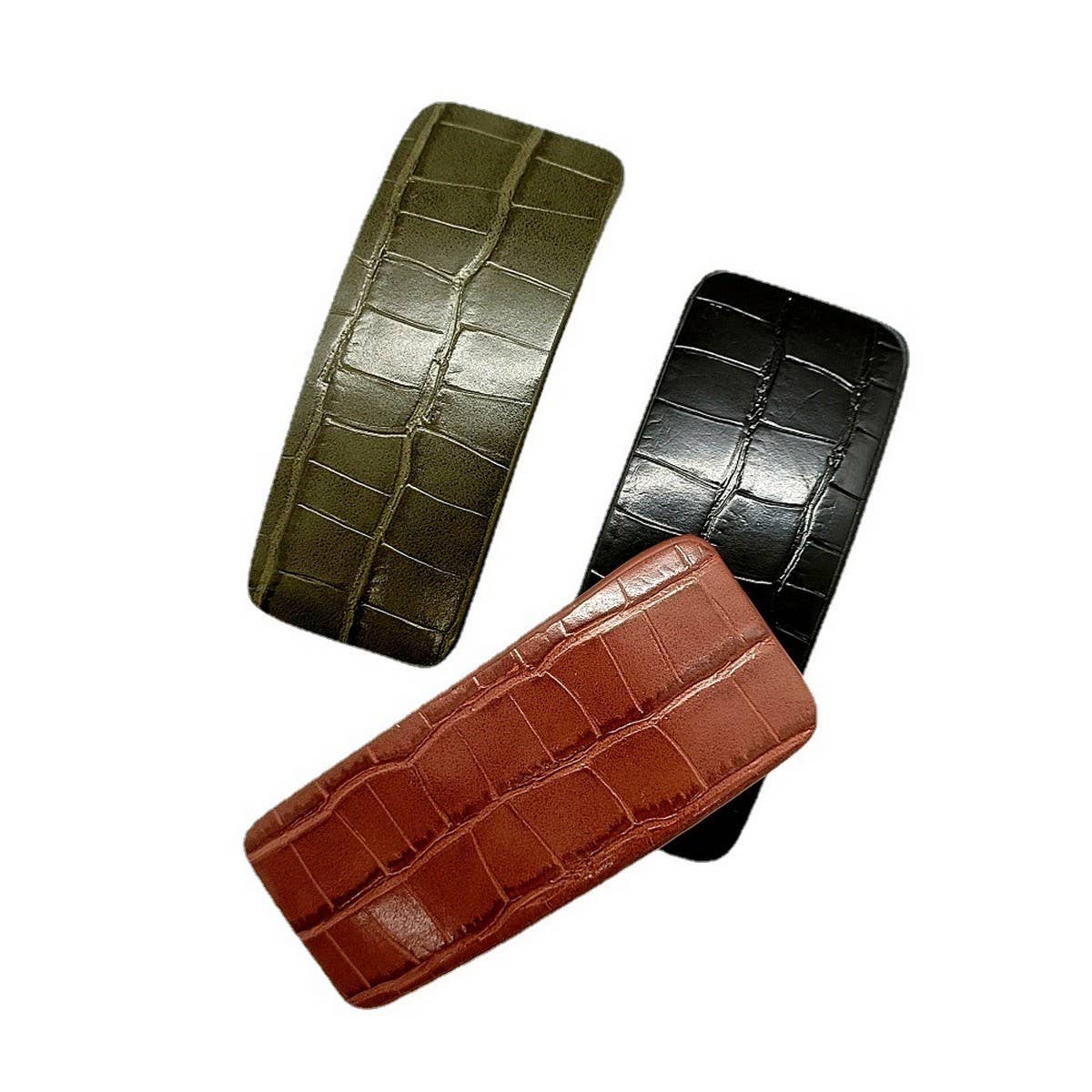 Elegant Croc PU Leather Top Barrette Clip