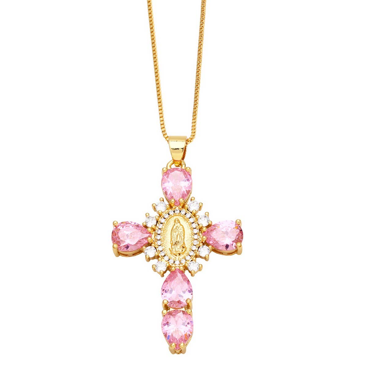 VIRGIN MARY CROSS NECKLACE