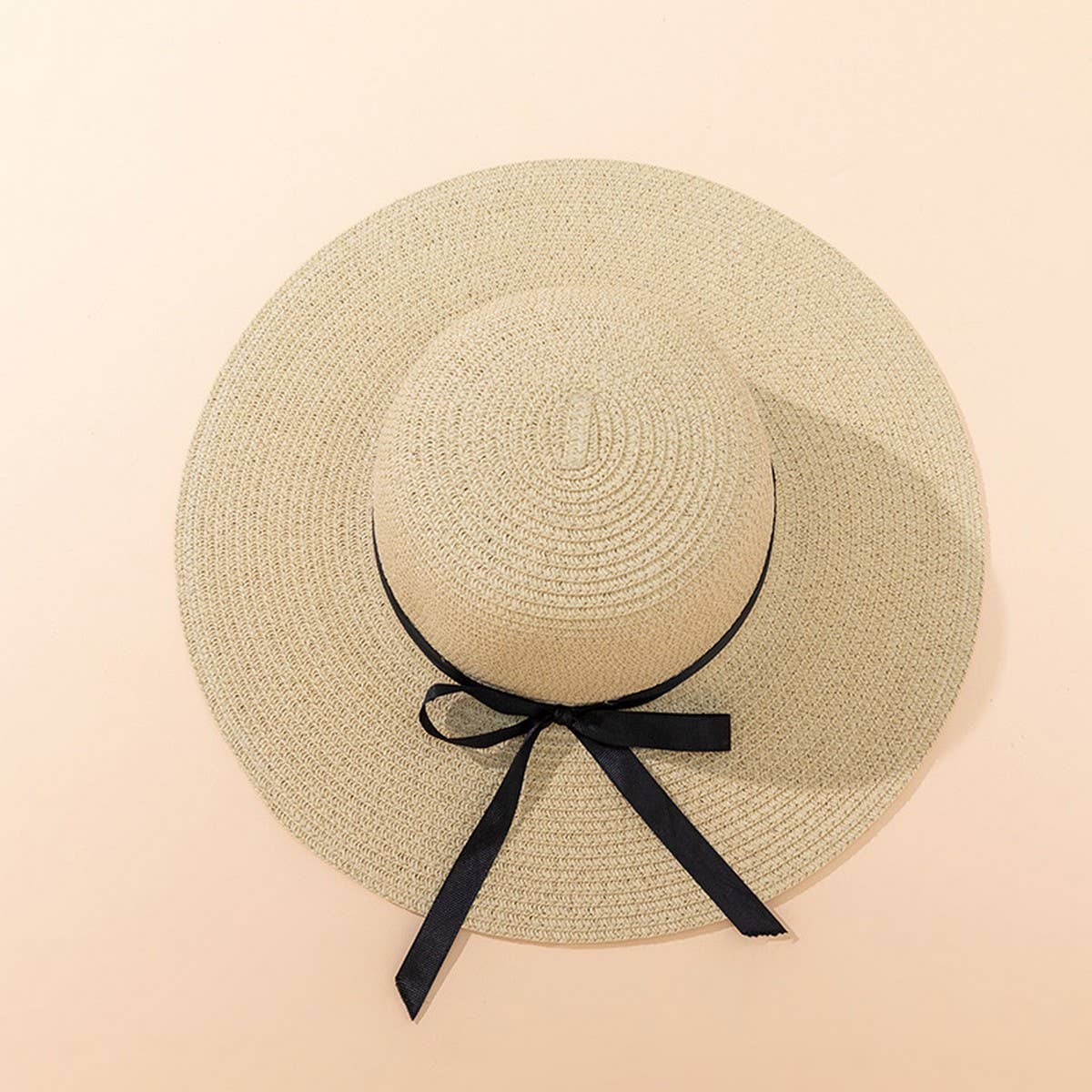 SUMMER BEACH FASHION VERSATILE BOW SUN HAT_CWAH1160