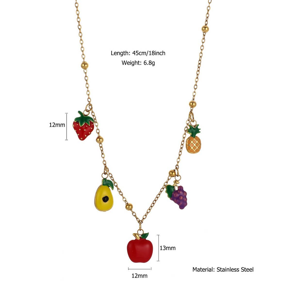 Fashion Steel Necklace with Crab & Heart Charm_CWMM8853