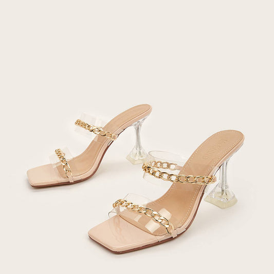 CASUAL SQUARE TOE TRANSPARENT HIGH HEELS SANDALS_CWSHH0127