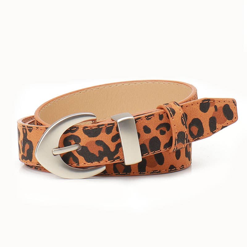 Simple and fashionable leopard print PU belt