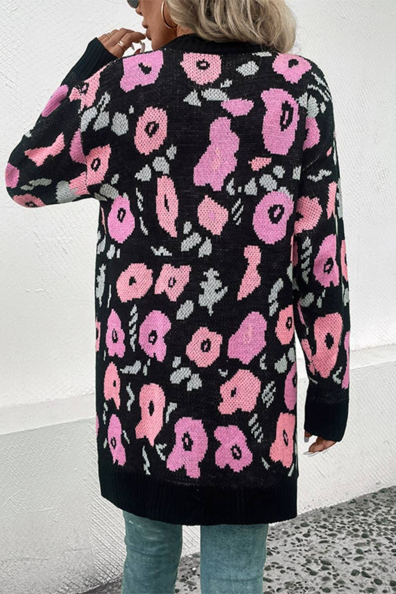 CWOCAL2141_CASUAL FLOWER LONG SLEEVE SWEATER CARDIGAN