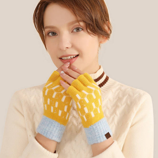 WINTER WARM KNITTED FIVE-FINGER HALF-FINGER GLOVES_CWAG0380