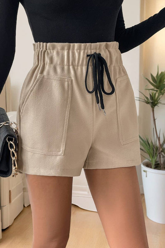 CWBSP0457_AUTUMN AND WINTER CASUAL ELASTIC SHORTS