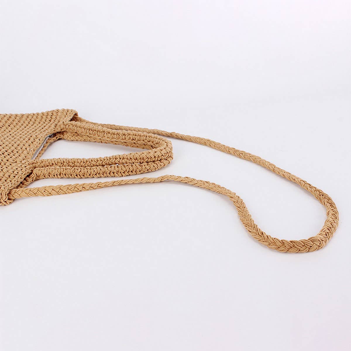 SOLID COLOR SIMPLE BOHEMIAN STYLE HAND-WOVEN BAG_CWAB4685