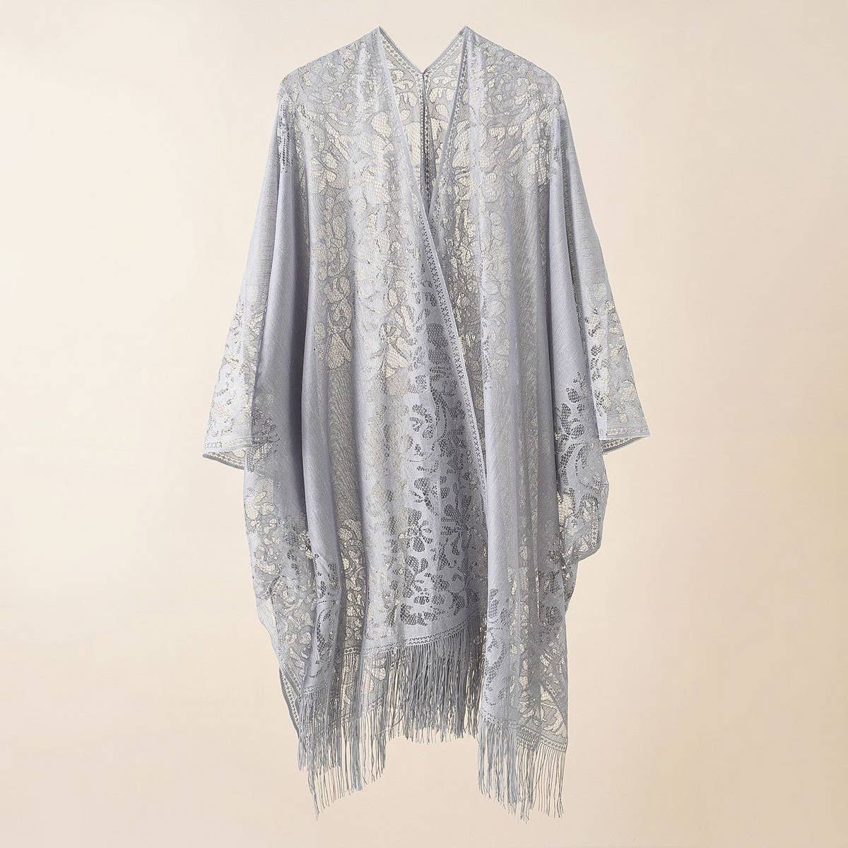 TASSEL LACE FRONT OPEN KIMONO FOR SUMMER WOMENS