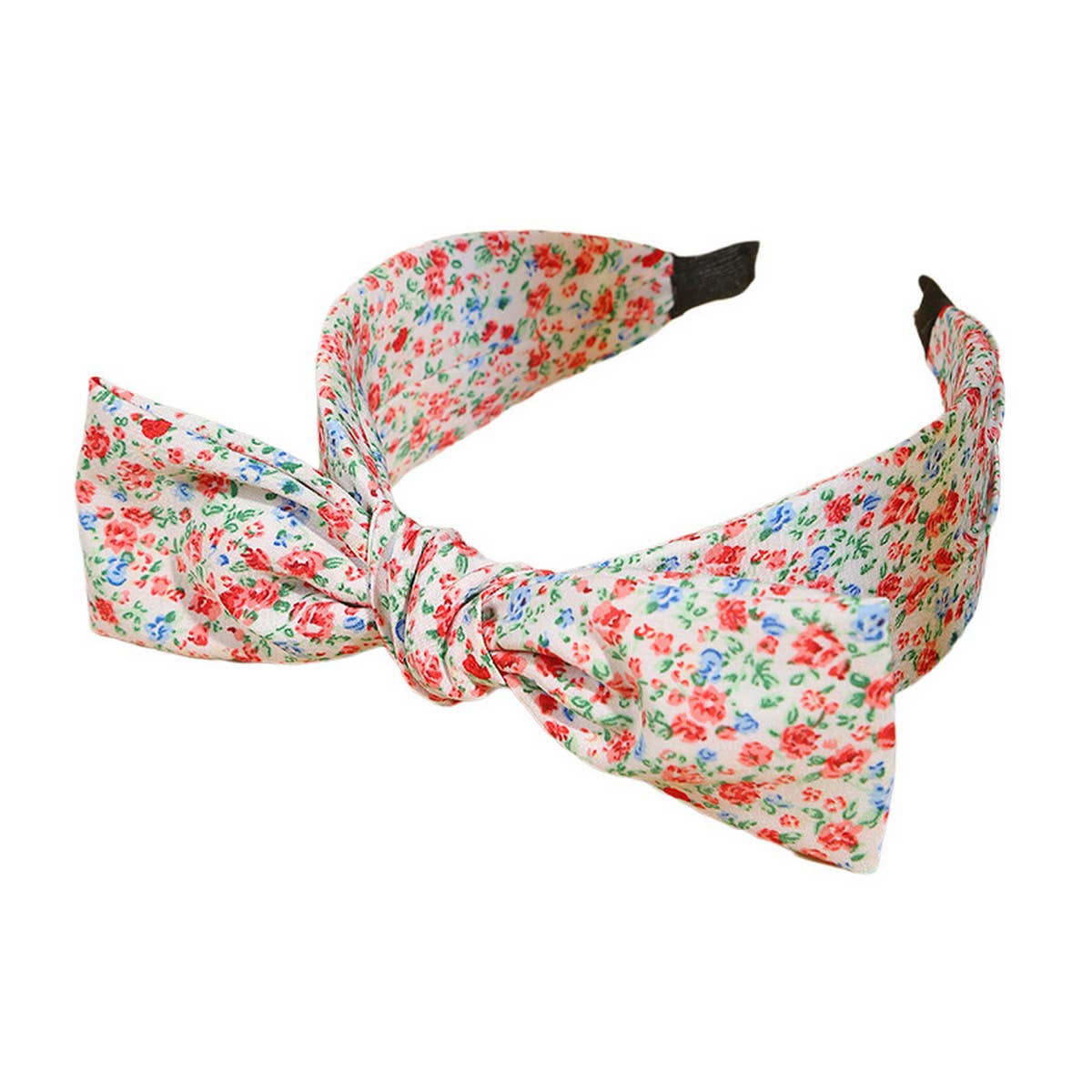 SOLID COLOR PLEATED RABBIT EARS BOW HEADBAND_CWAHA1690