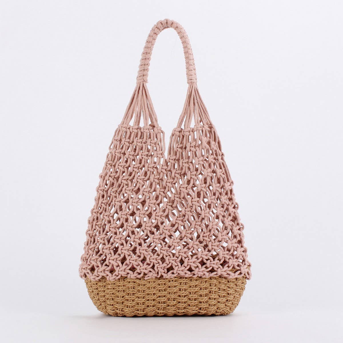 TASSEL HOLLOW COTTON ROPE HAND-WOVEN BAG_CWAB4690