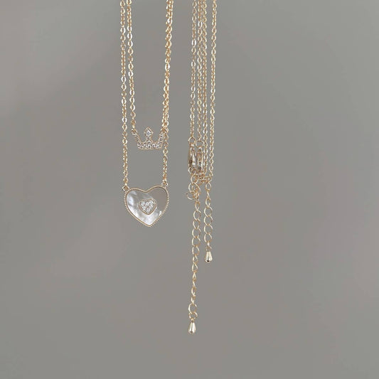 DOUBLE LAYER LOVE SHELL NECKLACE