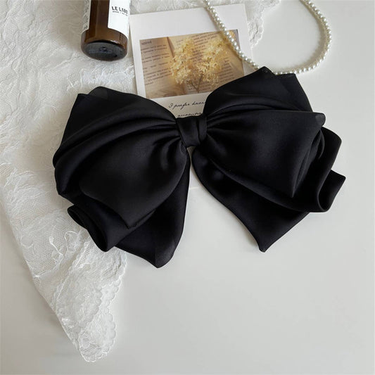 French vintage style big bow hair clip in black
