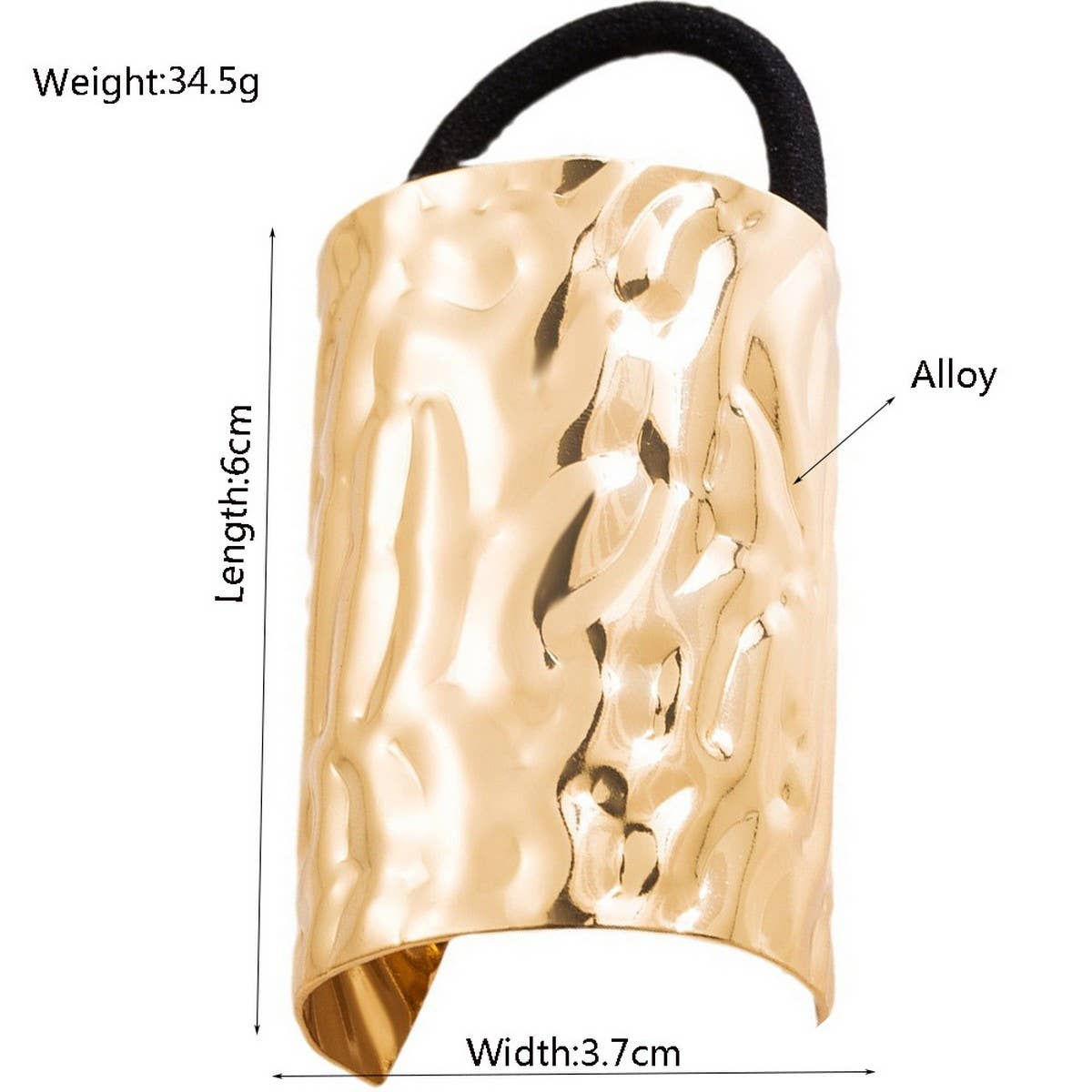 Chic Metallic Hair Ring with Minimalist Design_CWAHA6235