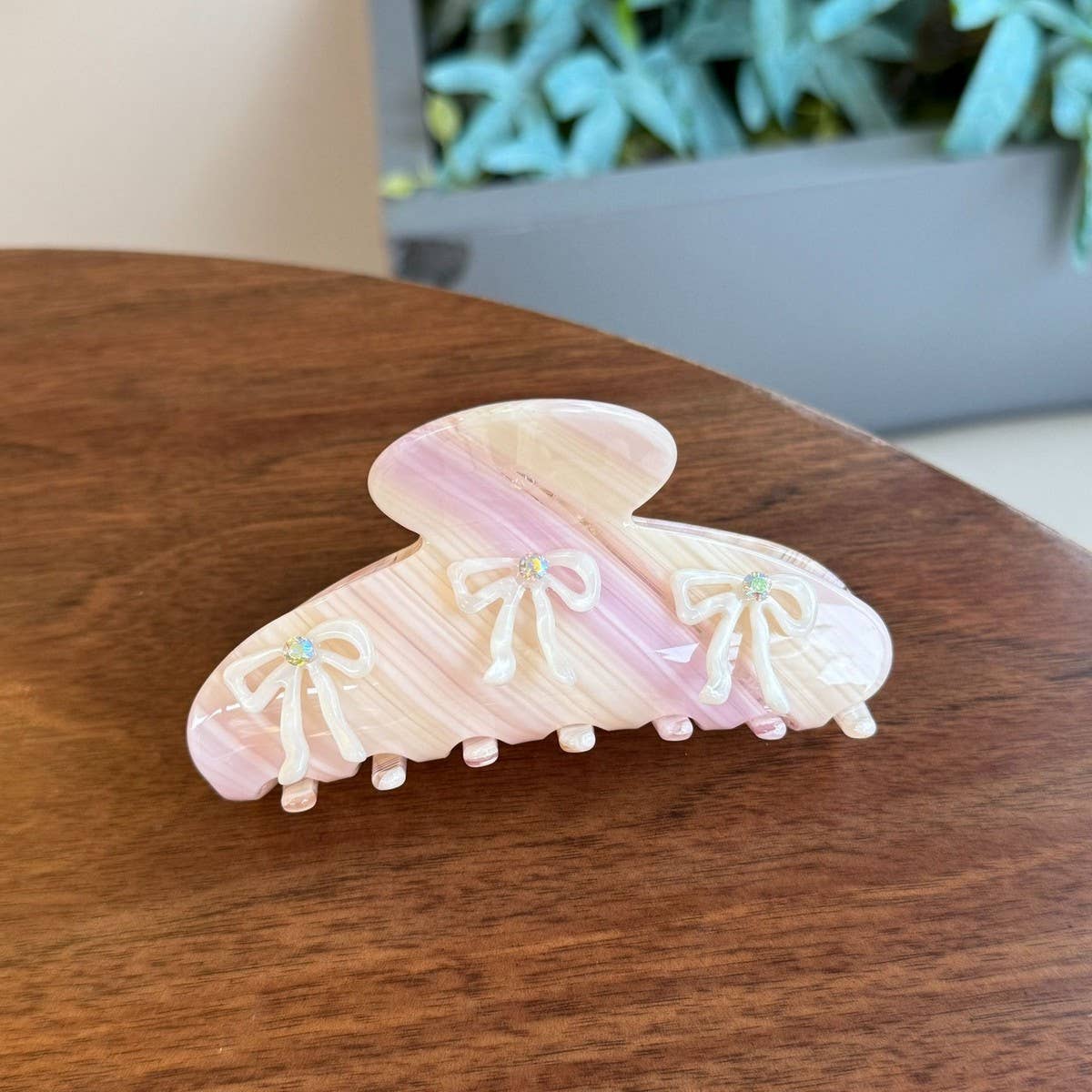 CWAHA4554_NEW THREE-DIMENSIONAL DIAMOND BOW HAIRPIN