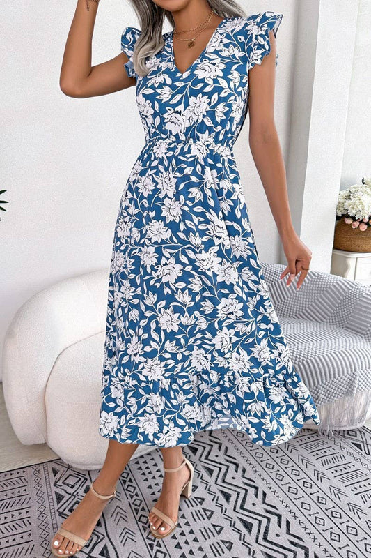 LEISURE FLOWER WAIST HOLIDAY DRESS_CWDSD2521