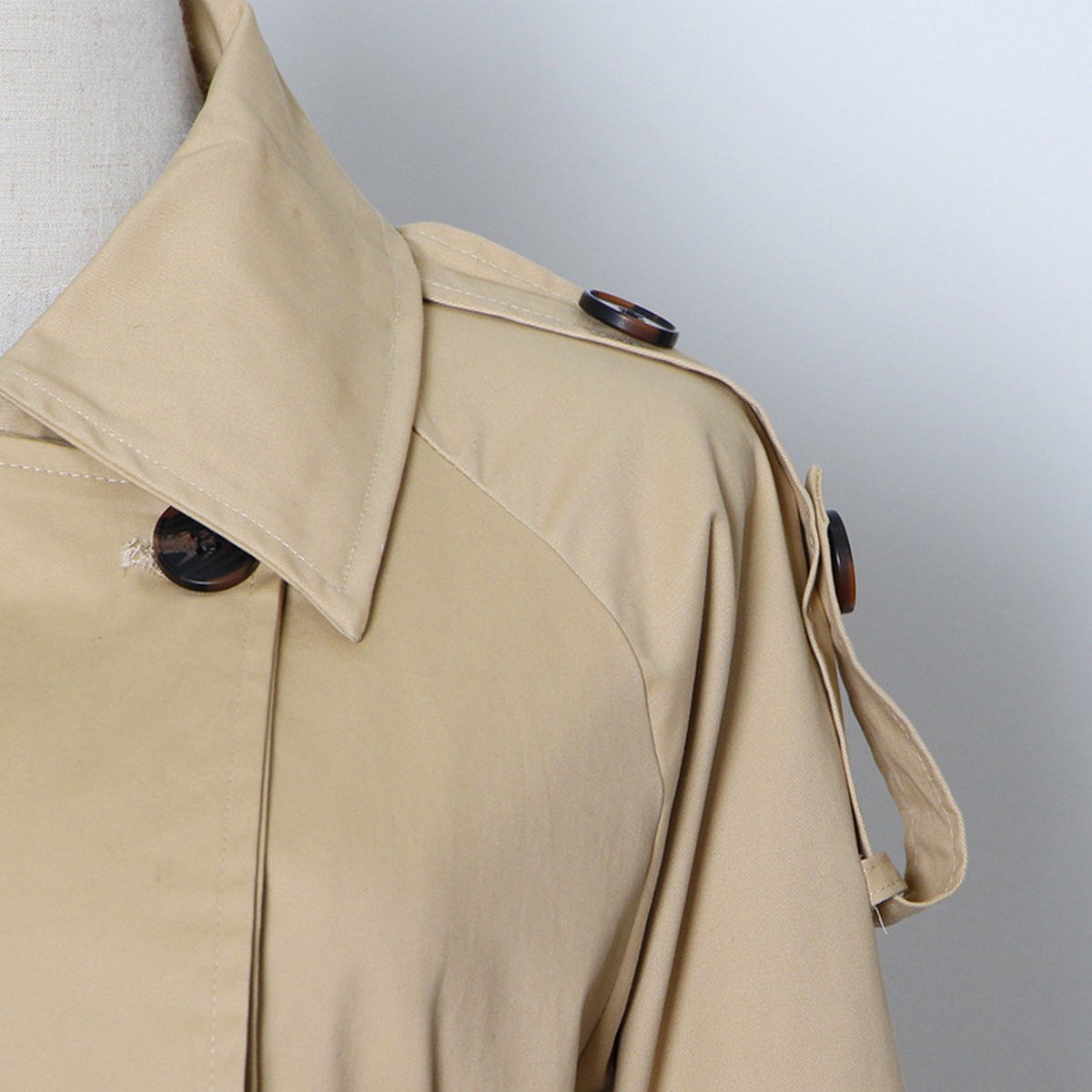 Elegant Long Trench Coat with Waist Belt & Collar