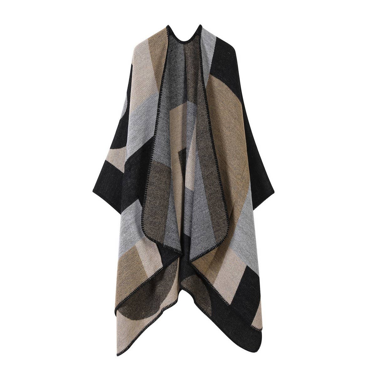 FAUX CASHMERE SHAWL WARM DOUBLE-SIDED CLOAK