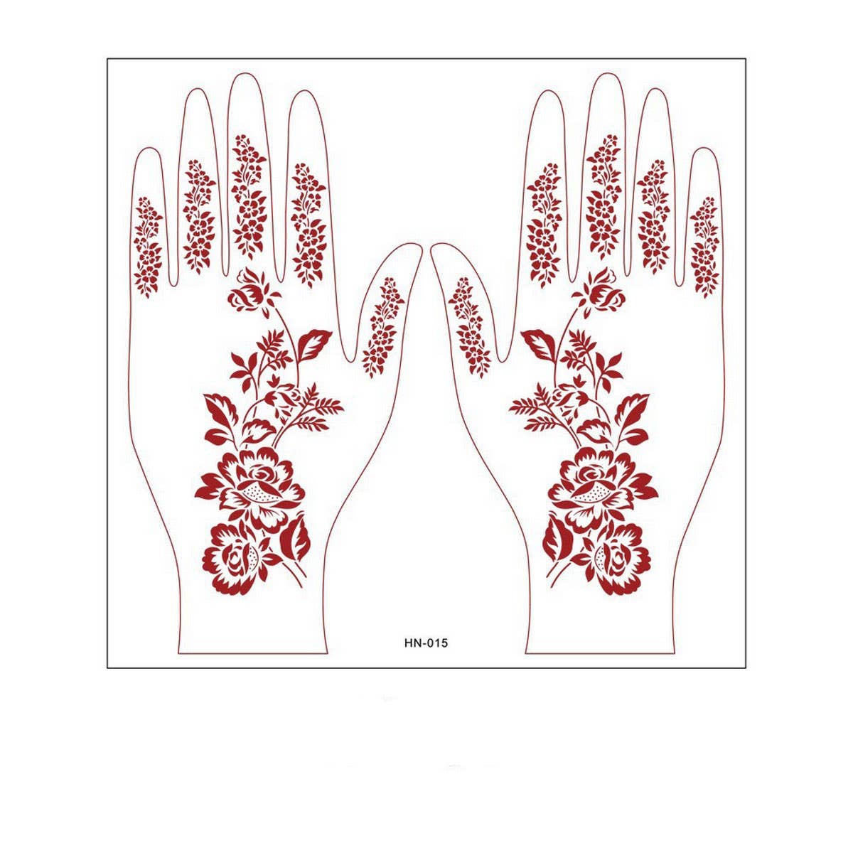Realistic Henna Tattoo Stickers Brown Red Lace_CWMM8361
