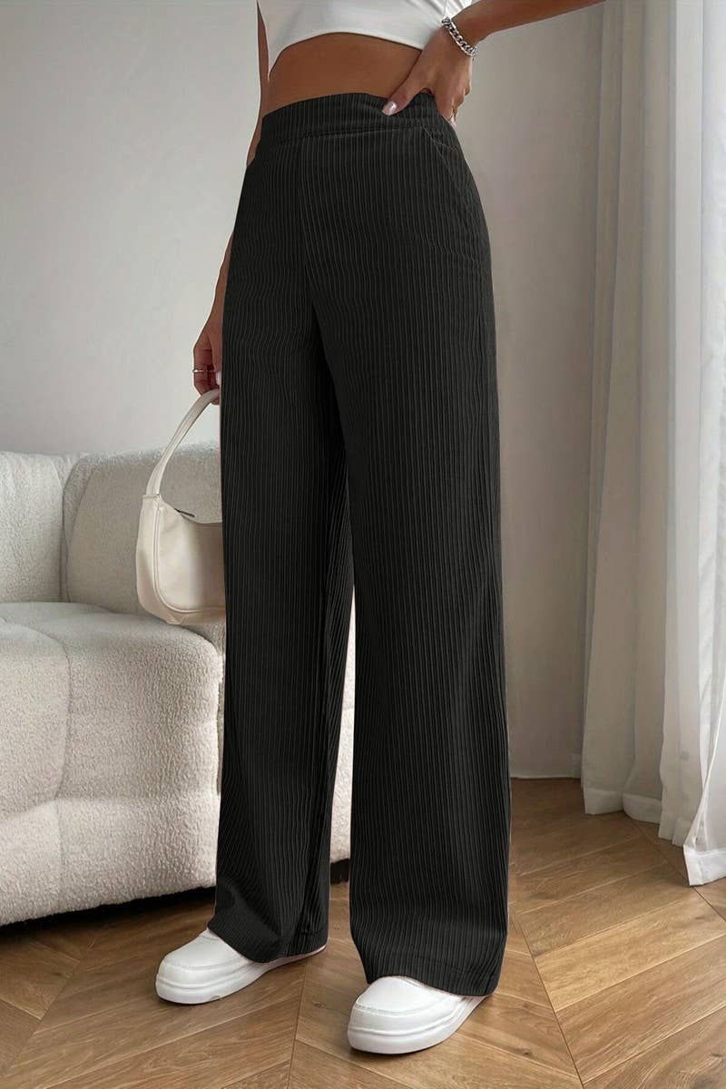 CWBLP1814_HIGH WAIST LOOSE DRAPE CASUAL STRAIGHT PANTS