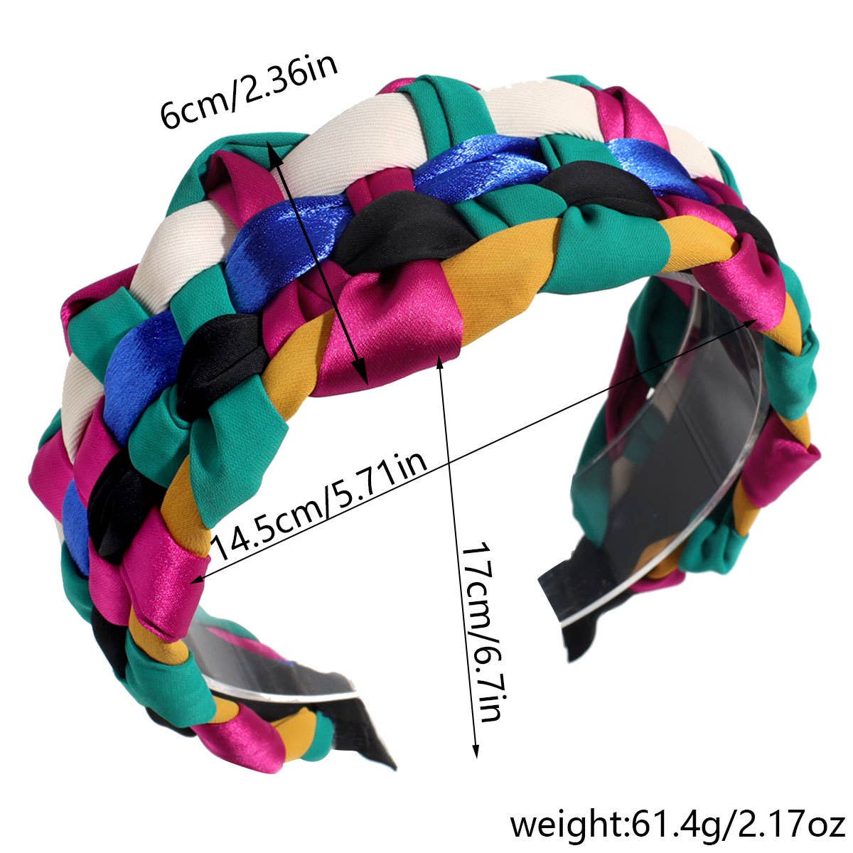 BOHEMIAN WIDE-BRIMMED COLORFUL TWIST HEADBAND_CWAHA2193