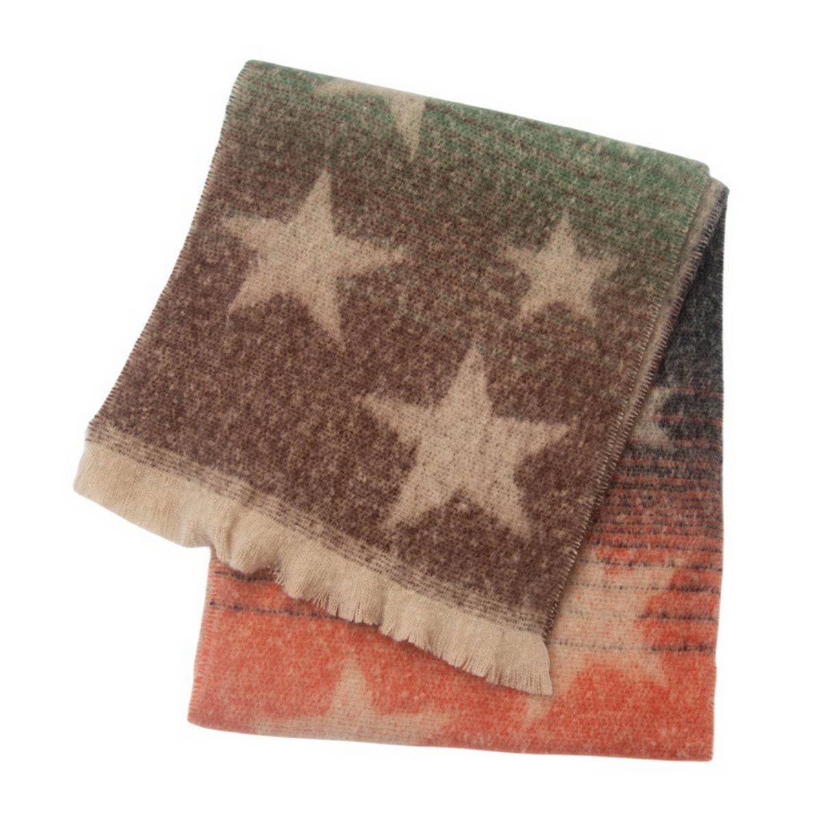 Star Gradient Scarf ??Jacquard Winter Wrap_CWASC0859