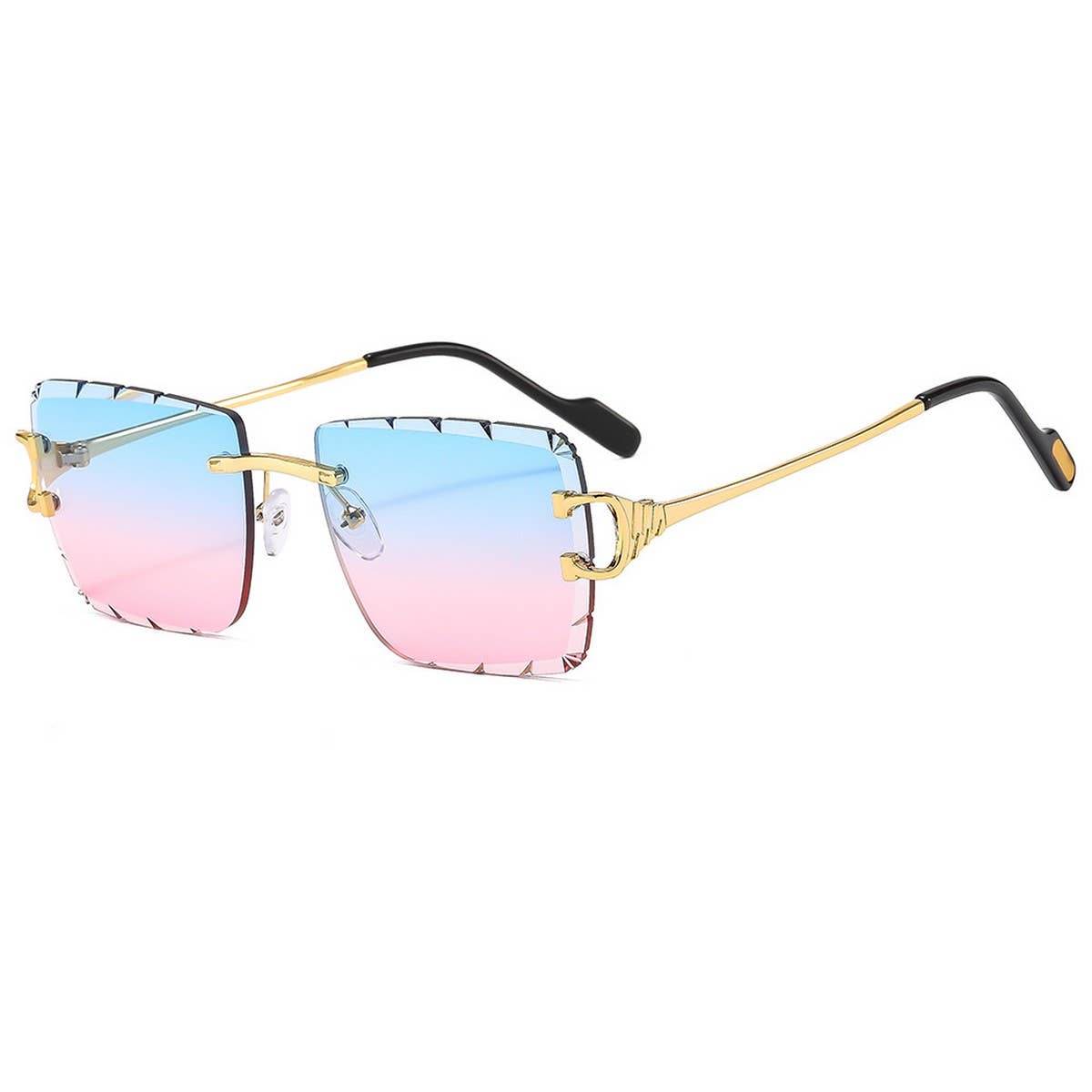 Rimless Cut Edge Ocean Lens Sunglasses Unisex