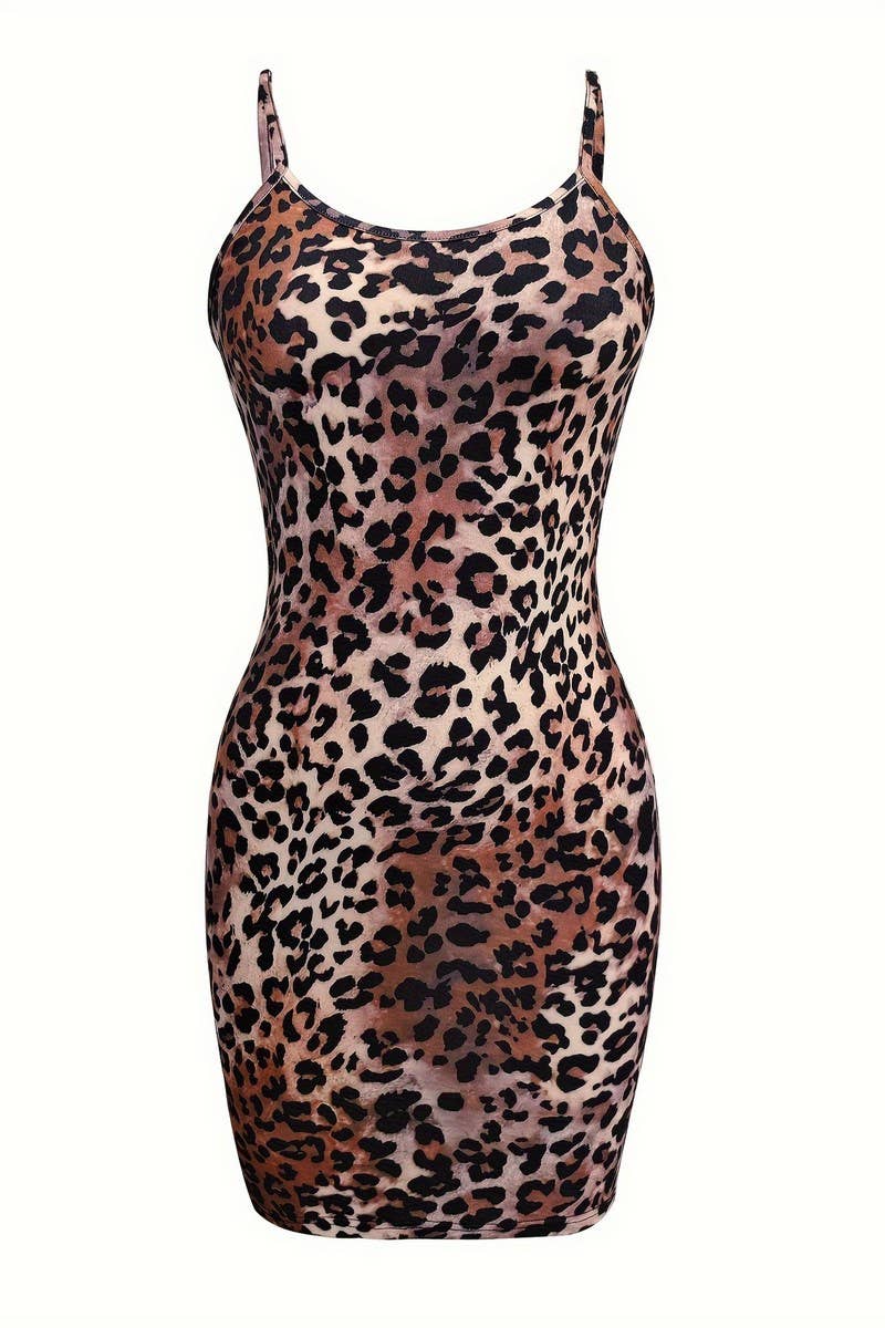 CWDHL0783_SEXY LEOPARD PRINT TIGHT SUSPENDER DRESS