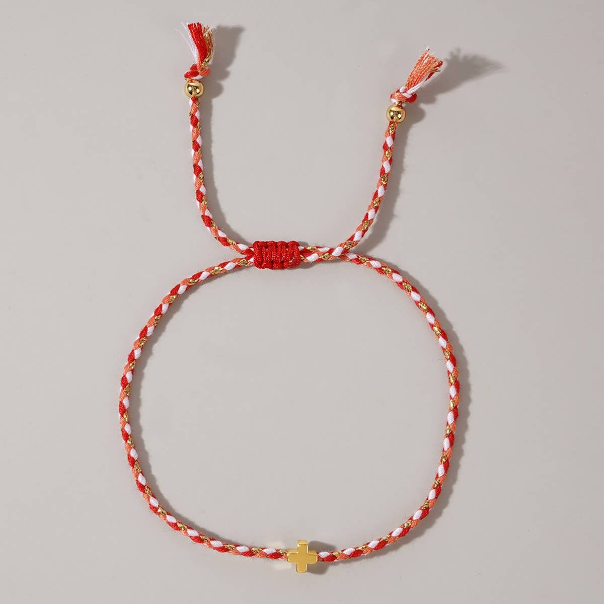 DIY HANDMADE FOUR-COLOR COTTON CROSS BRACELET