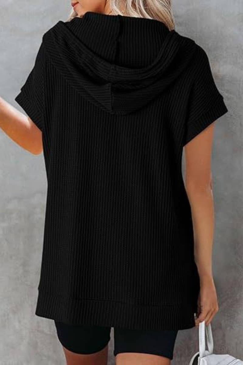 CWDSD4920_SUMMER DRAWSTRING HOODED DRESS SHORT