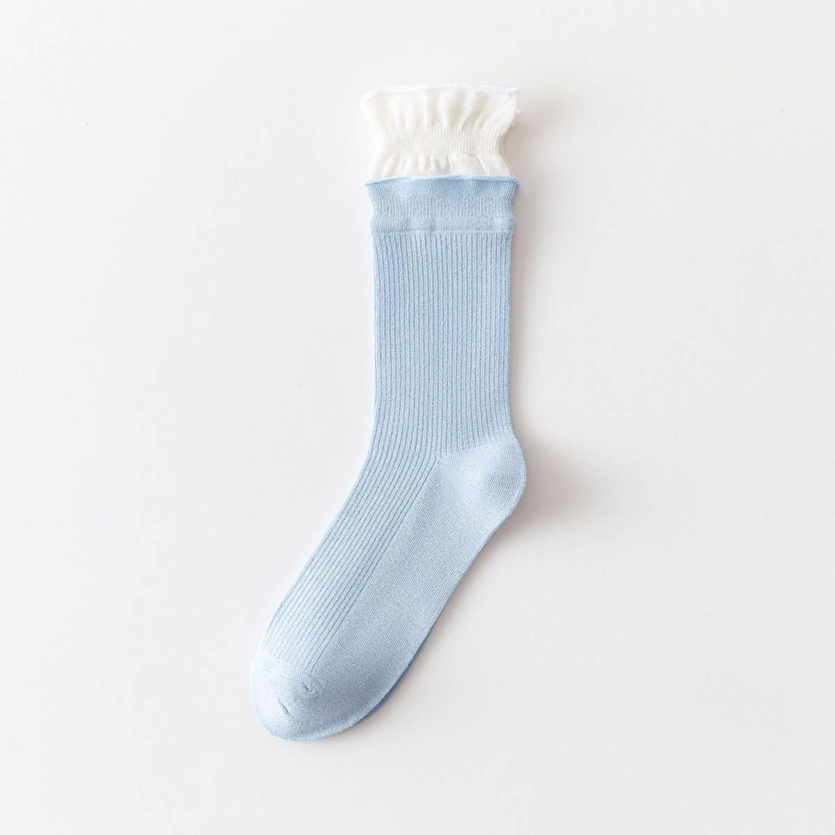 WOMEN'S CONTRAST COLOR CURLED COTTON SOCKS