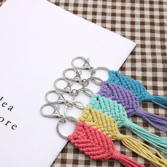 HANDCRAFTED BRAIDED KEY RING KEYCHAIN