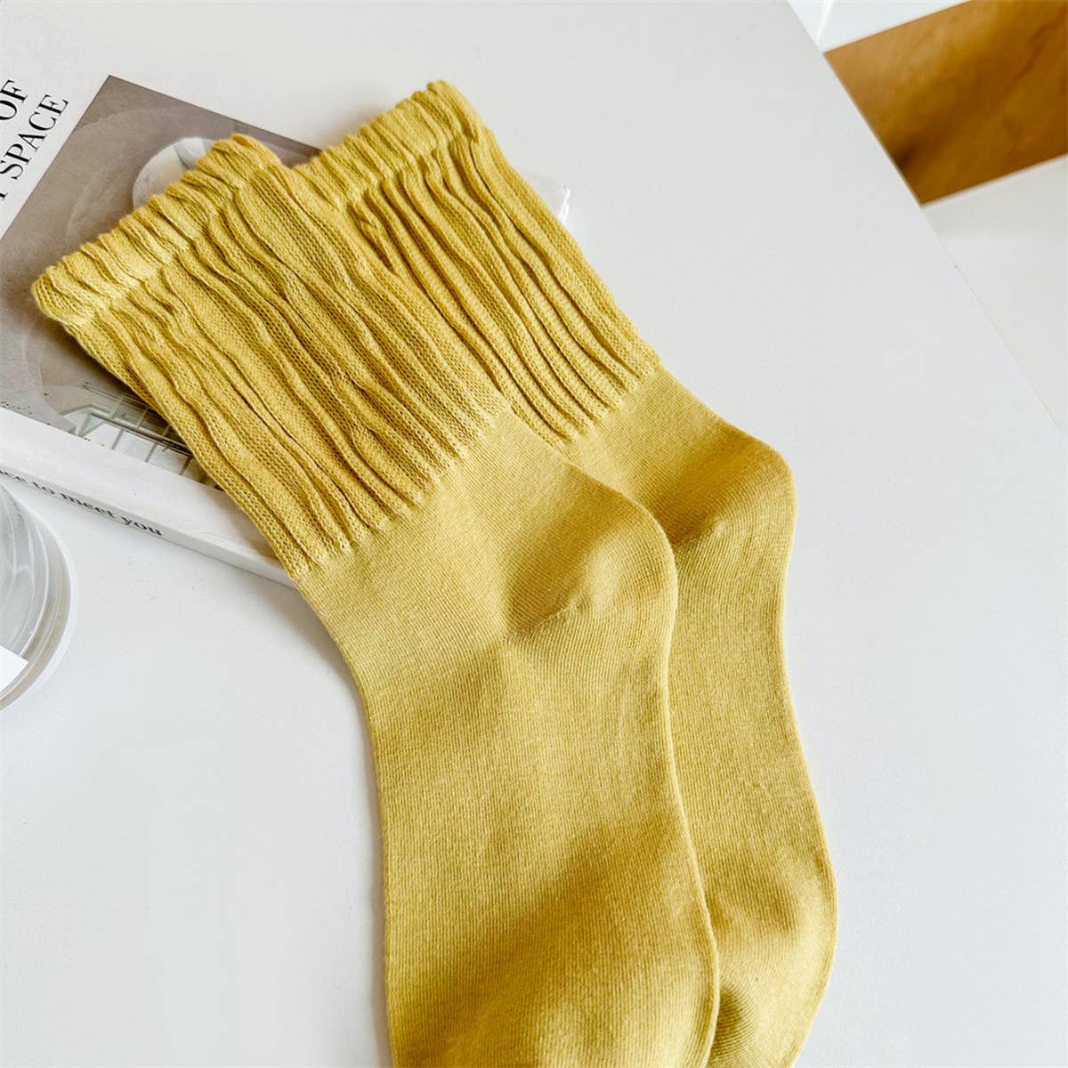 WOMEN SOLID COLOR PILE SOCKS COTTON SOCKS