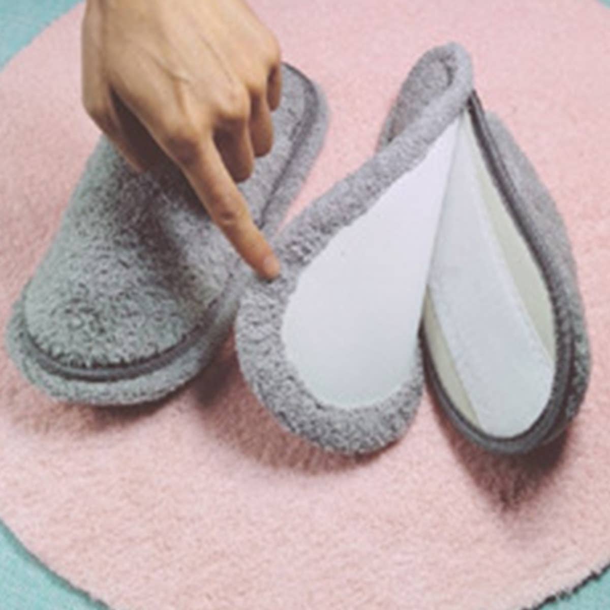 WARM MICROFIBER SLIPPERS FLOOR CLEANING MOP SHOE