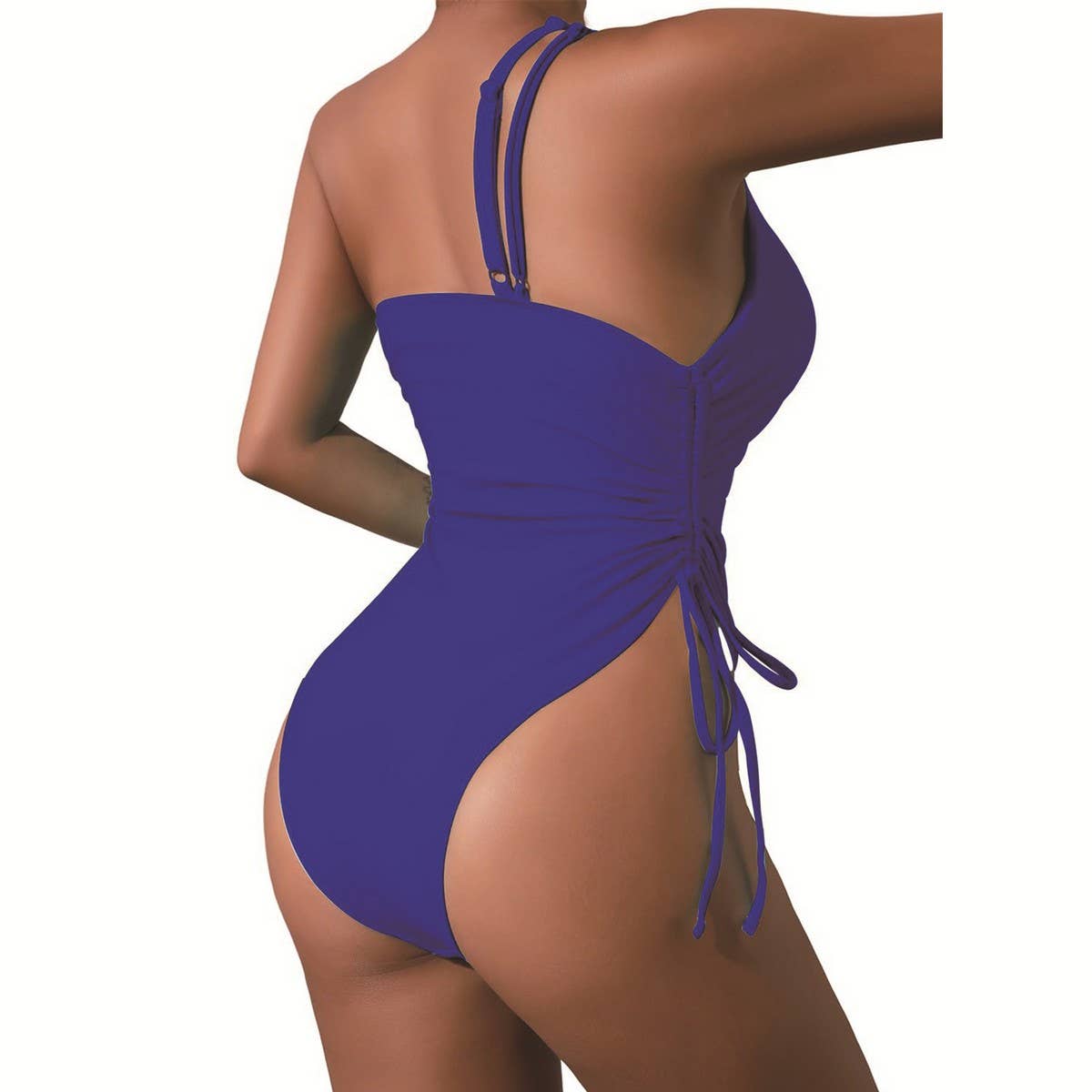 ONE-SHOULDER HOLLOW SLIM ONE-PIECE SWIMSUIT_CWMW0619
