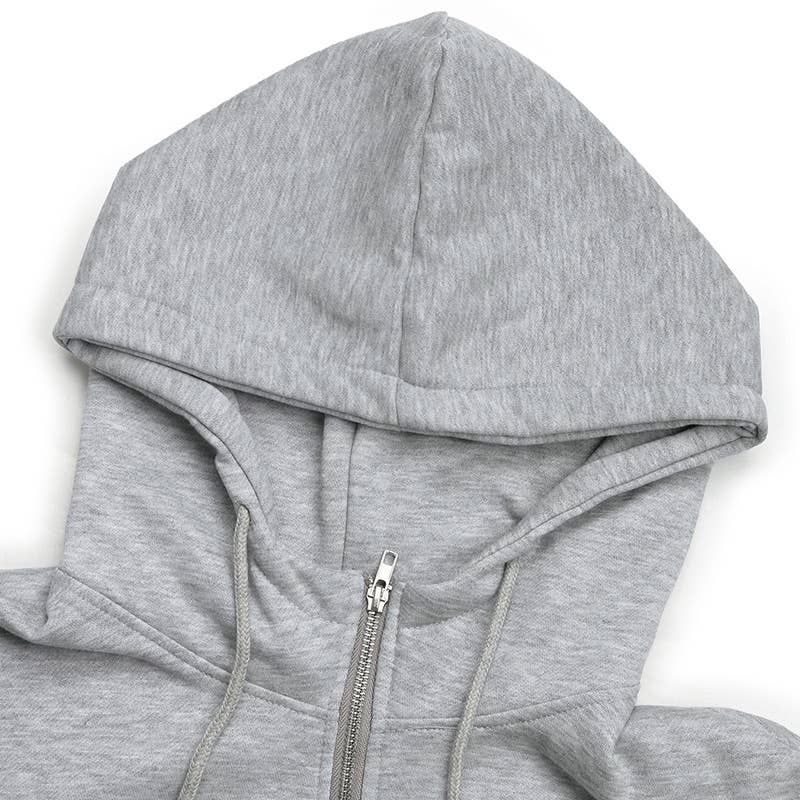 SOLID COLOR RIVET CASUAL FASHION HOODIE COAT